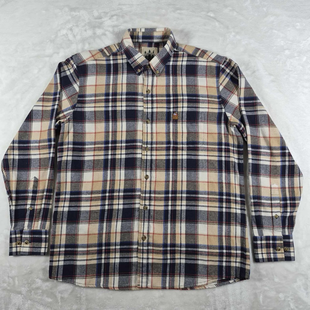 Kiel James Patrick Cozy Cabin Flannel Shirt Men's Large Plaid Long Sleeve Button
